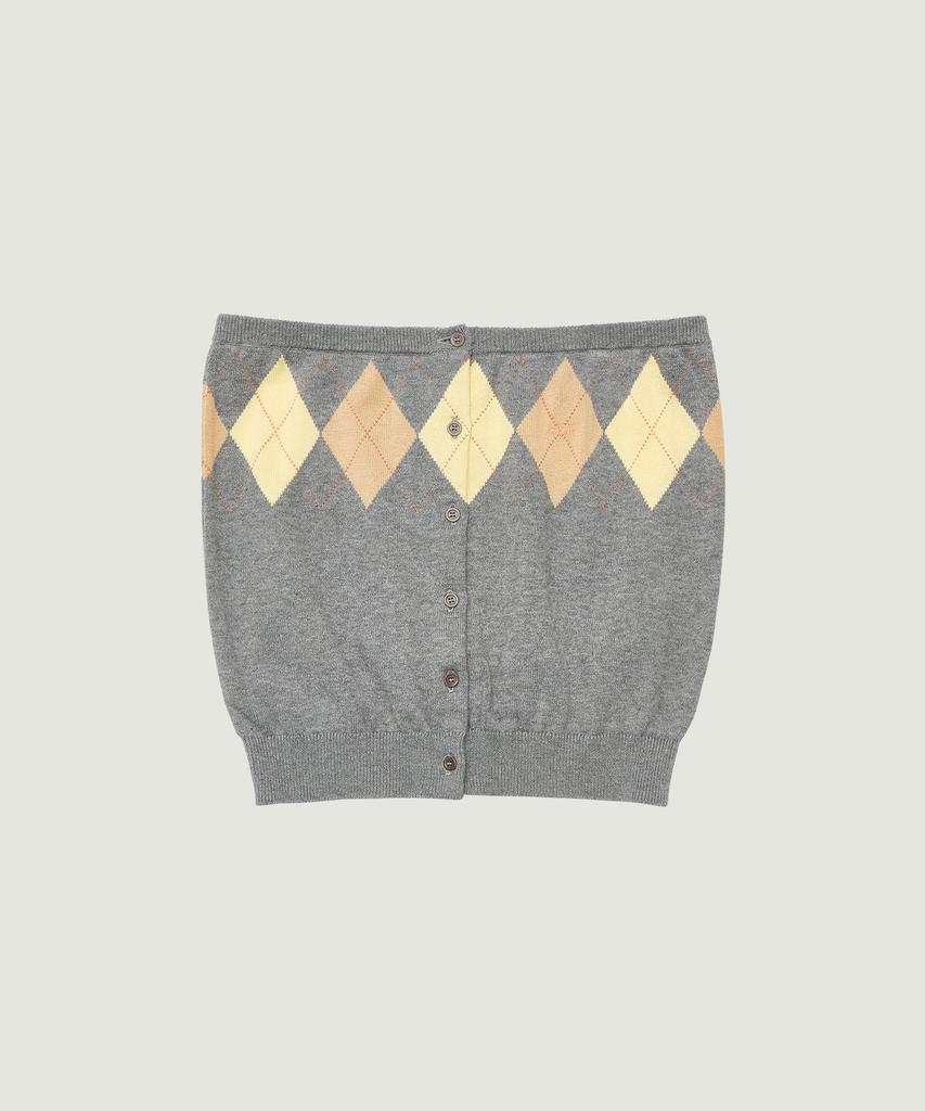 GROVE Veni Argyle Tube Top (Gray)