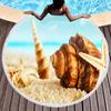 Round Beach Towels,Wave Seashell Print Sand Resistant Beach Blanket,Soft Absorbent Quick Dry Pool Towels Portable Picnic Mat