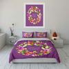 Floral Scripture Art for Inspiration Kid's and Adults' Bedroom Decor, Exquisite Three-piece Bedding Set Gift