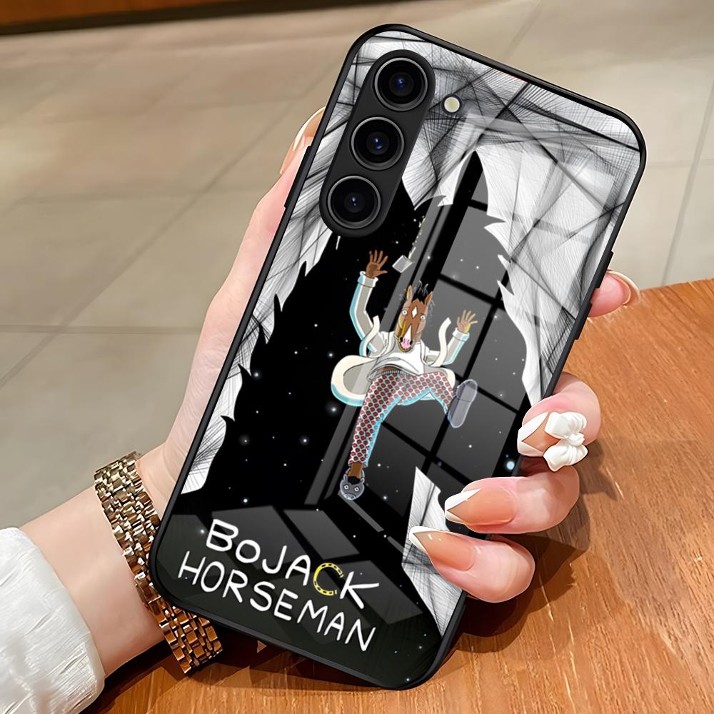 

Cartoon B-BoJack Horsemans Phone Case For Samsung S25 Edge Ultra S23 S22 S21 S20 Ultra Plus S24 Fe A54 A53 A25 Glass Cover Samsung S25 Ultra