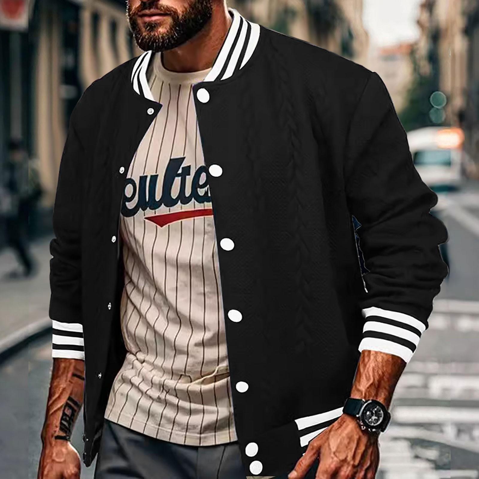 

Spring Autumn Casual Jacket Mens Lightweight New Jacquard Breasted Design Trendy and Fashionable Solid Color Mens Suit Coat S