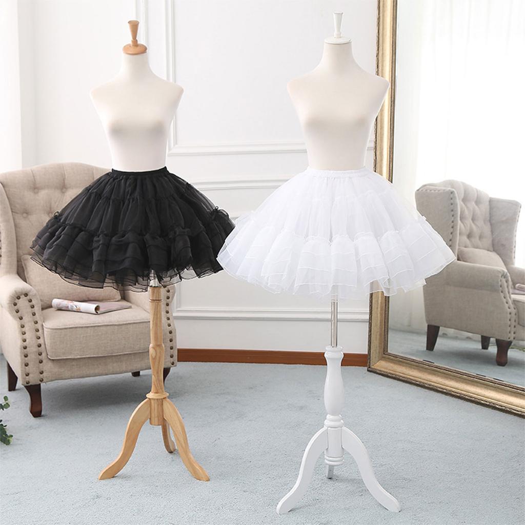 A-line Petticoat Crinoline Slips Wedding Accessories Short Tutu Skirt 50s Vintage Puffy Underskirt Multi Layers 17 Inch