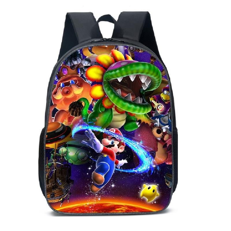New Arrival Mario Cartoon Backpack For Elementary And Middle School Students Lunch Bag And Pencil Case Included