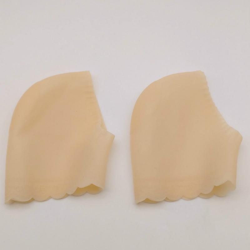 Moisturizing Gel Foot Care Tool Delicate Silicone Heel Socks Like Cracked Foot Skin Care Protector бежевый