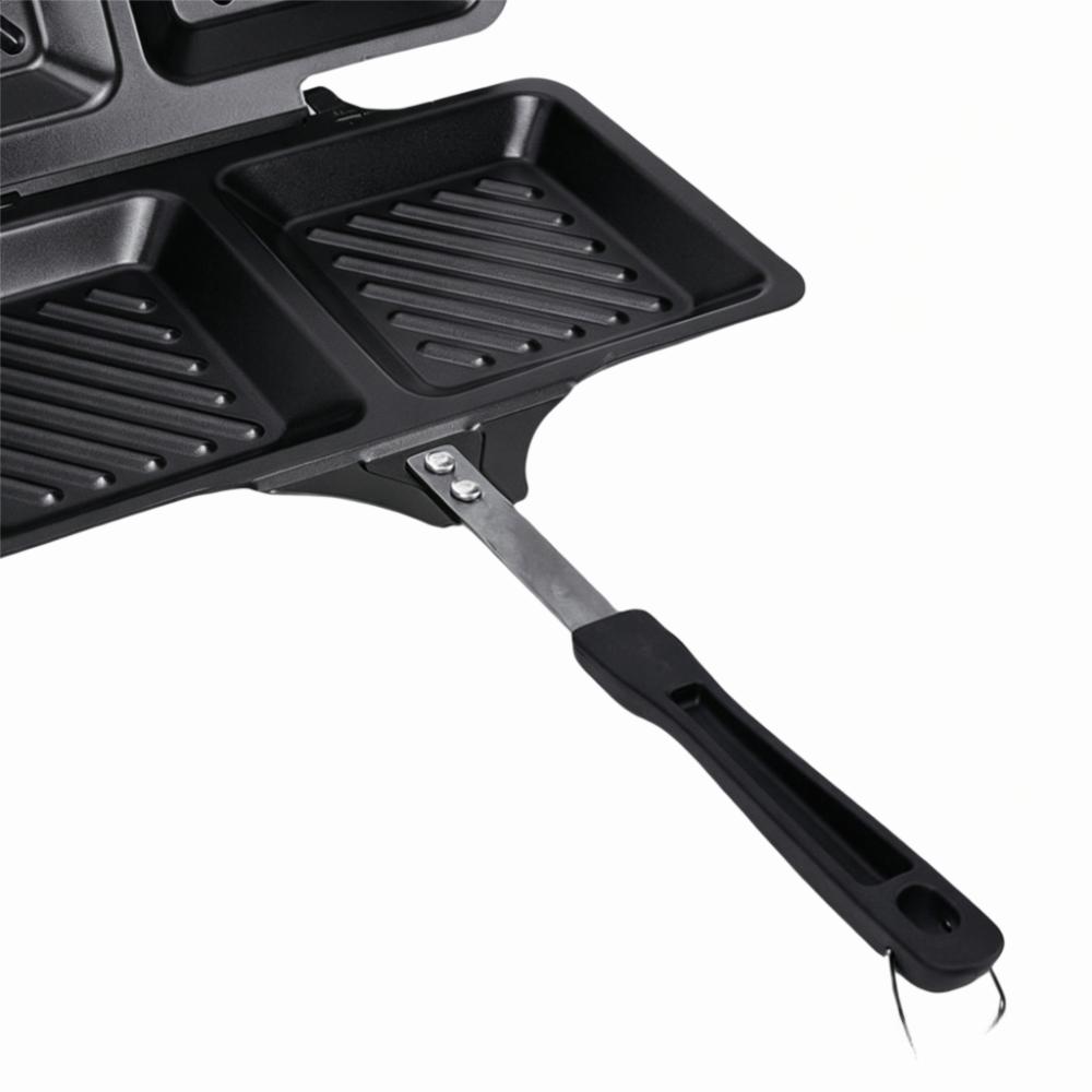 Iron Panini Maker Pan Double Sided Double Sided Sandwich Maker Grilled Panini Maker Tourist Picnic чёрный