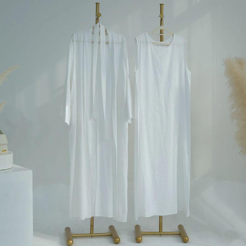 New Middle East Dubai Solid Cardigan Robe Dress Ethnic Style Solid Color Dress