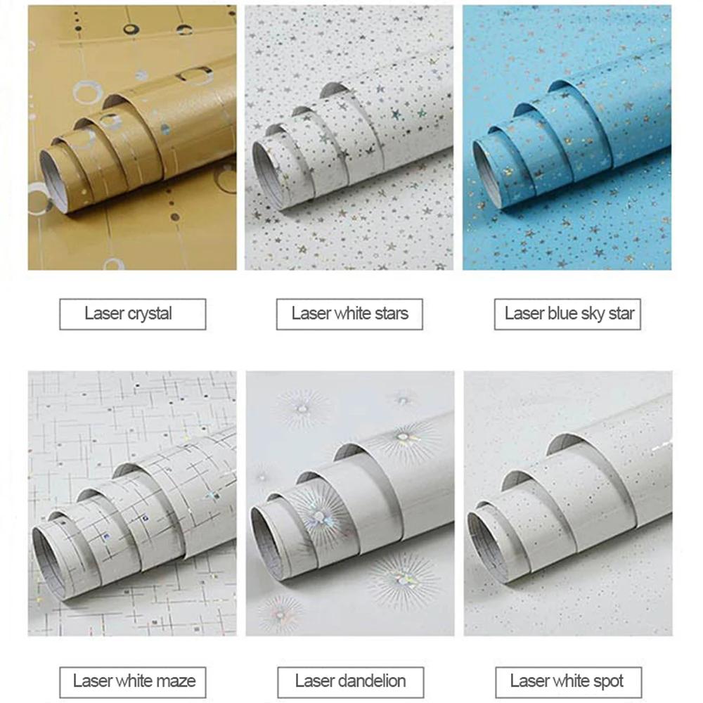 Laser Baking Paint Thicken Self Adhesive Wallpaper Desktop Cabinet Renovation Sticker Kitchen Waterproof Oil Resistant Sticker