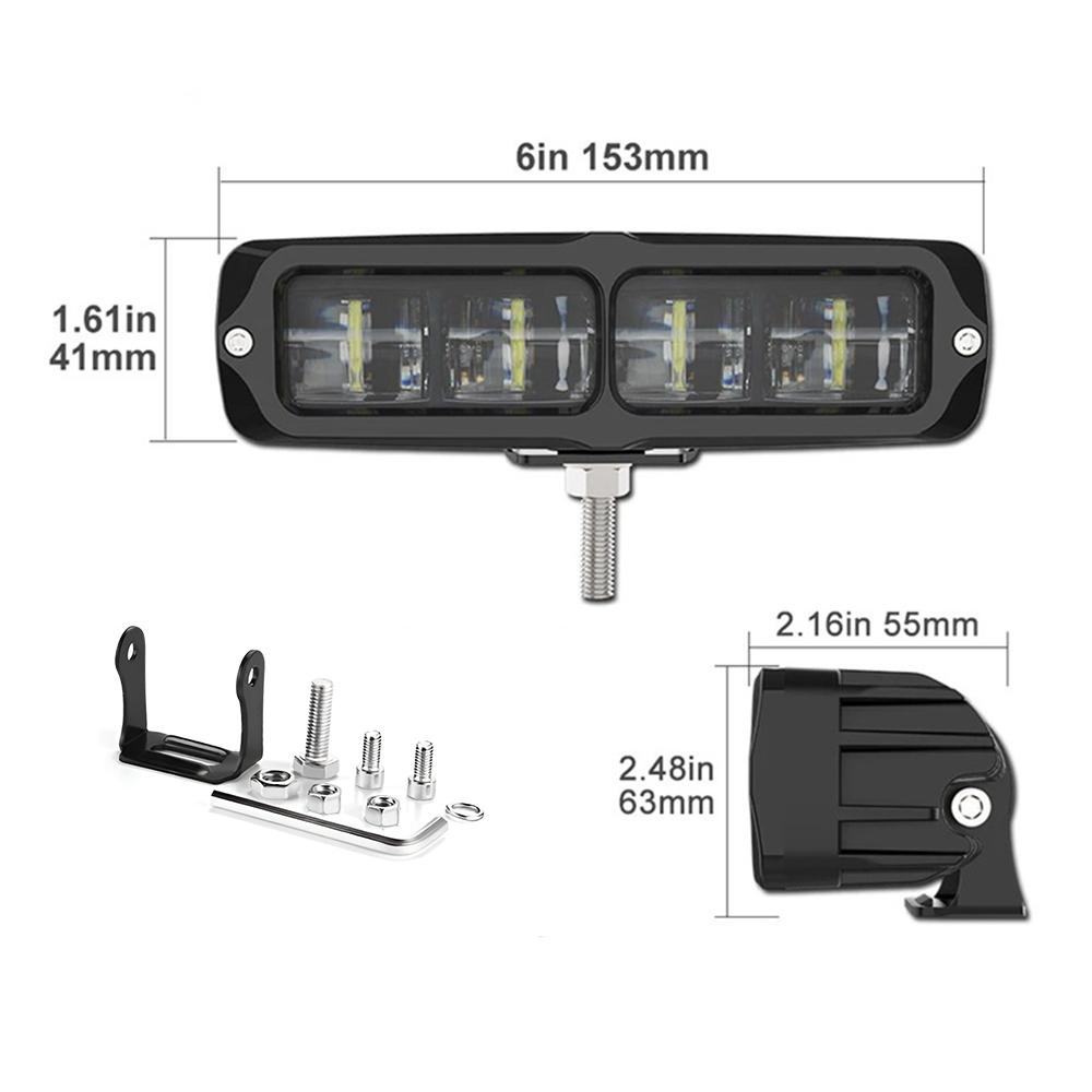 2PCS 30w 6 LED Car Work Light High Bright Spotlight Universal Offroad Automobile Truck Driving Fog Headlights DRL Driving Lamp