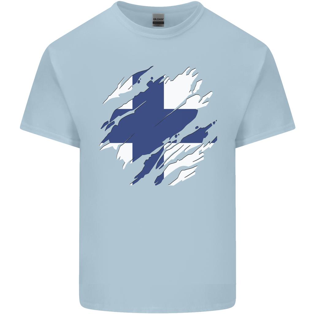Torn Finland Flag Finnish Day Football Unisexs Light Cotton TShirt