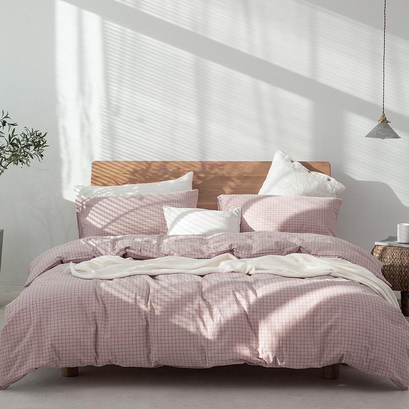 

Пододеяльник Muji из стираного хлопка в клетку - Простой японский стиль 200x230 cm