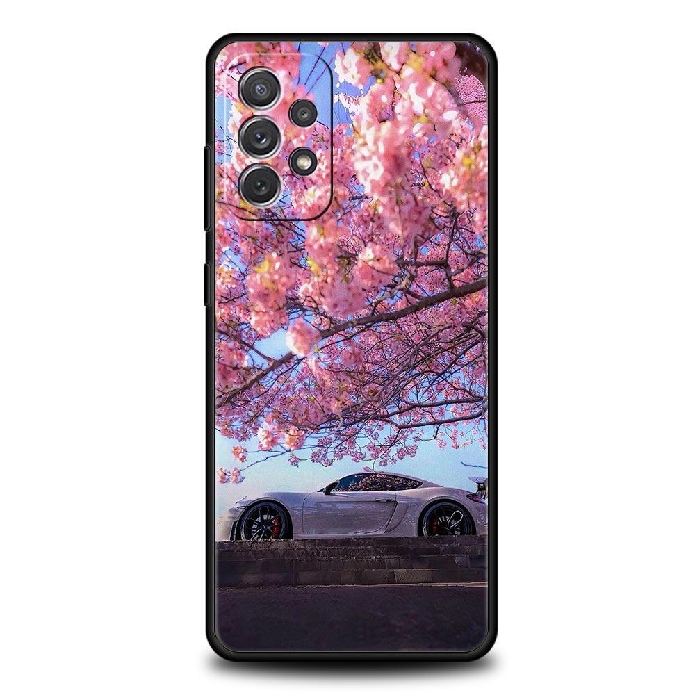 Flower Sea Pink Cherry Case for Samsung A57 A37 A51 A71 A21S A17 A11 A15 A25 A41 A23 A33 A53 A73 A07 A05S A13 A35 A55 5G Cover