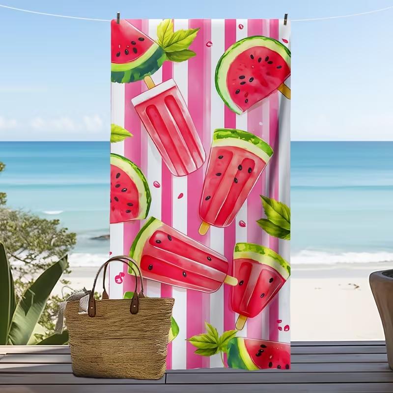 Helles tropisches Streifen-Ananas-Strandtuch Großes weiches saugfähiges Handtuch Ananas Blumen Klassisches Streifen-Design für den Sommer