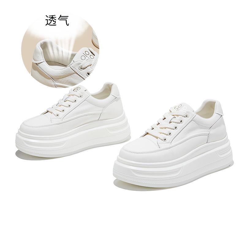 

Suction film sole white shoes women s spring new casual thick sole heightening muffin shoes sports versatile and comfortable women s shoes 35 бежевый