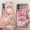 For Infinix Hot 12 Play 12i Cute Flower Butterfly Cat Painted Case For Infinix Hot12i 12Play Black Silicone Soft Phone Cases