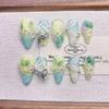 Green Hand-Painted Gradient Spring Nail Art - Fresh, Purely Handmade Wearable Nails for Boutique Retail.