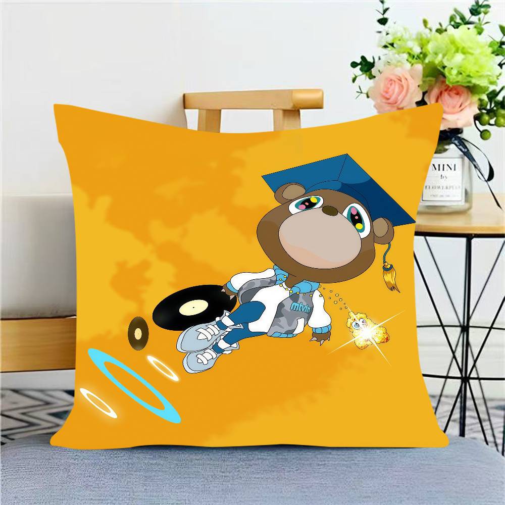Kanye West Album Dropout Bear Personalized Pillow Cover Kids Bedroom Wild Party Decor Pillowcase Kid Birthday Shower Gift