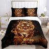 Custom Name Fire Tiger Bedding 3 Piece Set HD Print Duvet Cover Pillowcases for Teens Adult Bedroom Decoration Christmas Gift