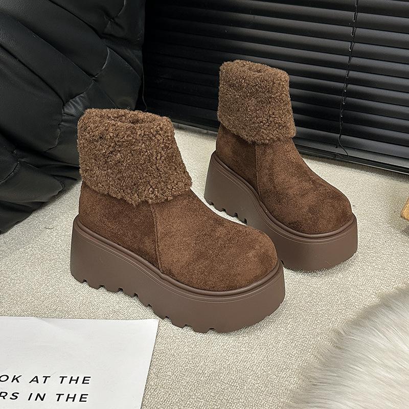 

Женские теплые зимние ботинки с толстой подошвой, на платформе, нескользящие, износостойкие, для активного отдыха, спортивные, хлопковые 40