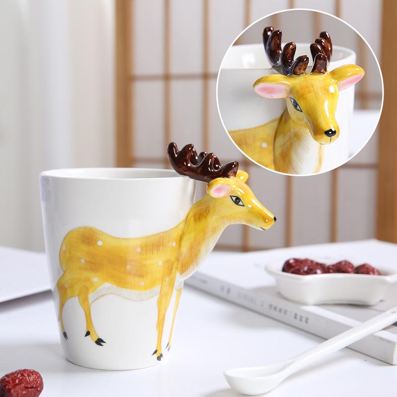 Creative 3D Animal Ceramic Mug Holiday Gift Coffee Mug Cartoon Animal Souvenir Mug Living Room Coffee Table Decorative Ornaments