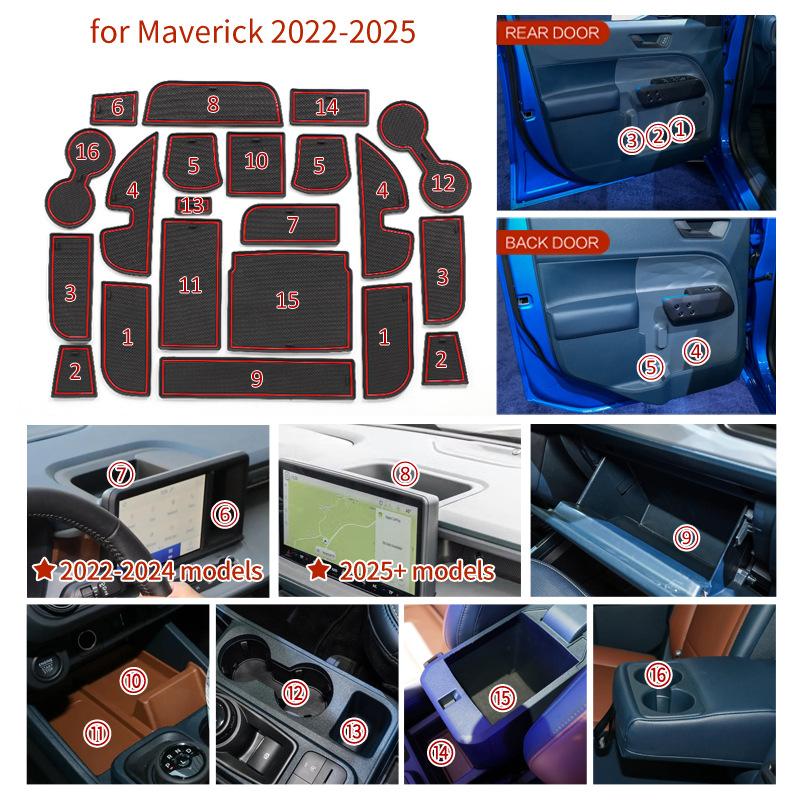 For 2022-2025 Models of Maverick Maverick Door Slot Mat Modified Water Cup Slot Dust Mat Storage Mat
