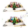 Foldable Greeting Card with Envelope 3D Christmas Tree Card with Musical Tune and Glowing Lights Festival Postcard