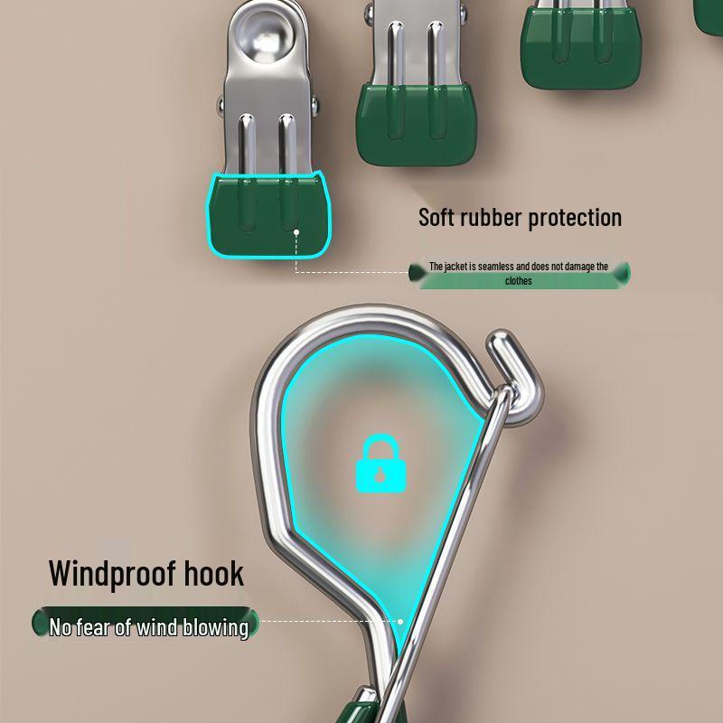 Multifunktionales Plastik-Wäscheständer mit 10 Clips für Socken & Unterwäsche für den Balkon