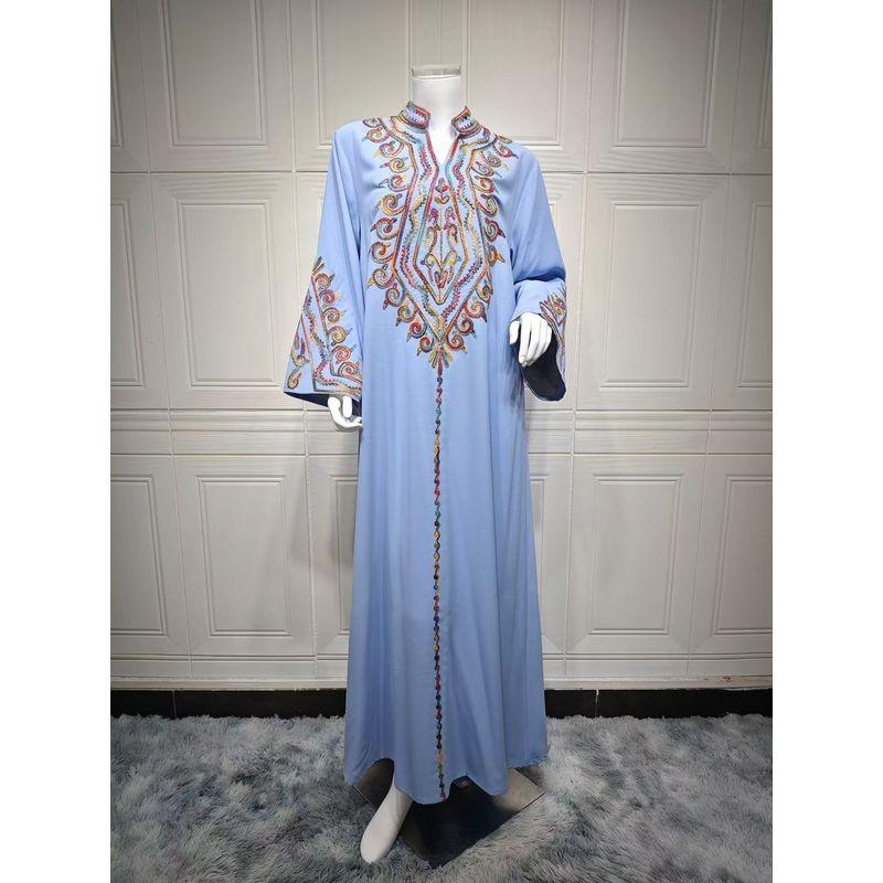 Middle East Robe Tourism Ethnic Style Loose Embroidery Dress Elegant Embroidered Dress