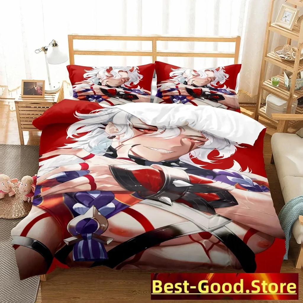 3D Print Arataki Ltto Bedding Set Single Twin Full Queen King Size Genshin Impact Bed Set Adult Kid Bedroom Duvet Cover Sets