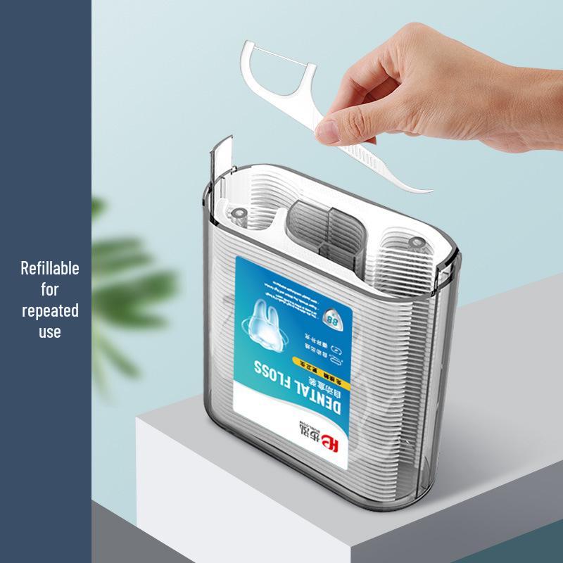 Bu Hong Floss Sticks In Automatic Dispensing Box, Portable Family Pack (88 Pieces)