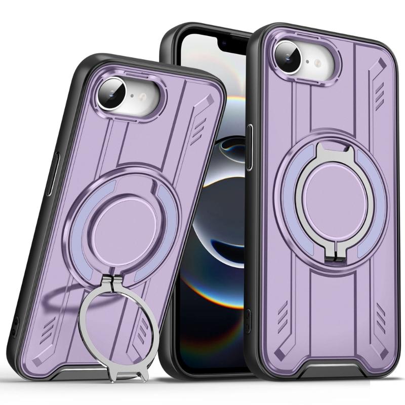 Phone Case for Phone 16E 360 Degree Rotation Kickstand TPU+PC Protective Shock Grade Shell Phone Case