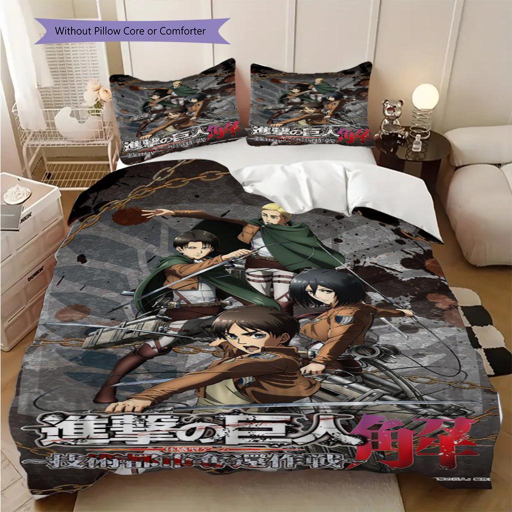 Attack Titan Epic Battle Set Bedding 1 Duvet Cover 2 Pillowcase Without Core Duvet Cover And Pillowcase Christmas Birthday Gift