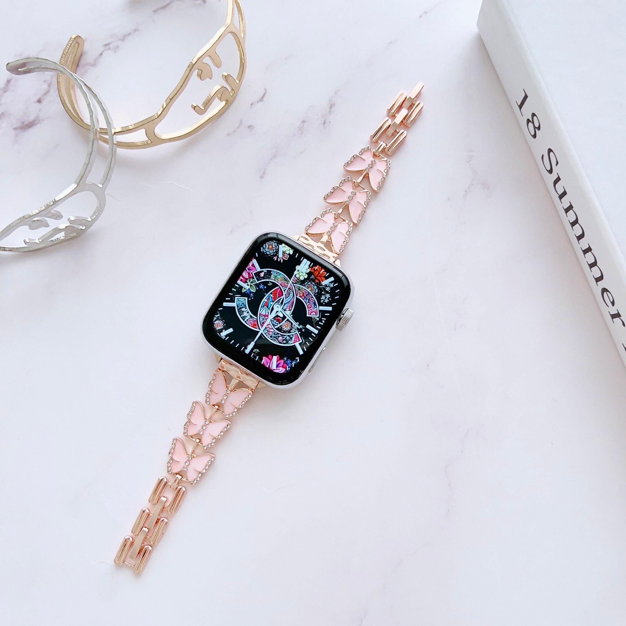 

Metal Jewelry Strap for Apple Watch Ultra Band 46mm 45mm 41mm 49mm 44mm 40mm 42mm Bracelet for iWatch Series 10 9 8 7 6 5 4 3 SE Belt 38mm 40mm 41mm