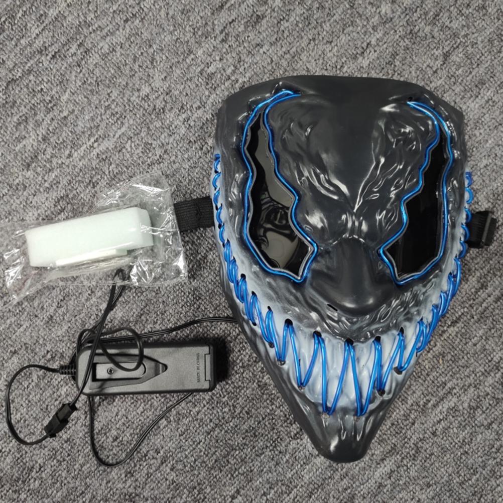 Halloween LED Gesichtsbedeckung Gruselige Leuchtende Gesichtsbedeckung Halloween Cosplay Maske für Party Karneval