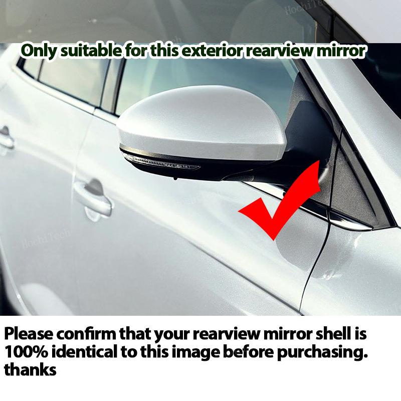 For Renault Megane 4 MK4 2016- Rear View Mirror Cover Black Horn Carbon Look Add on Side Rear View Cap Cover High Quality