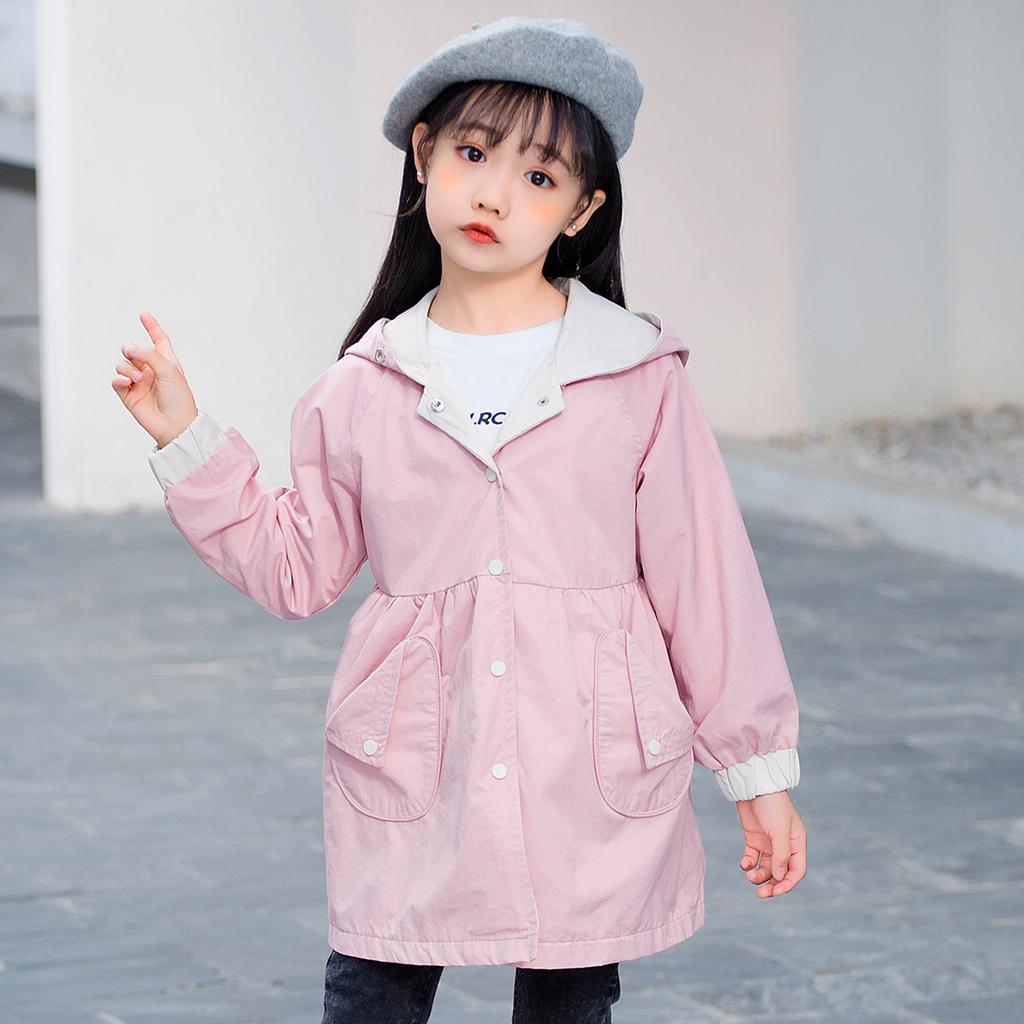 Girls' Hooded Windbreaker Jacket