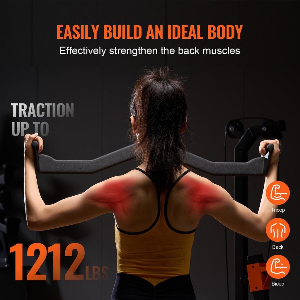 LAT Pulldown Bar Tricep Handle Attachment V-bar Cable Machine for Home Gym
