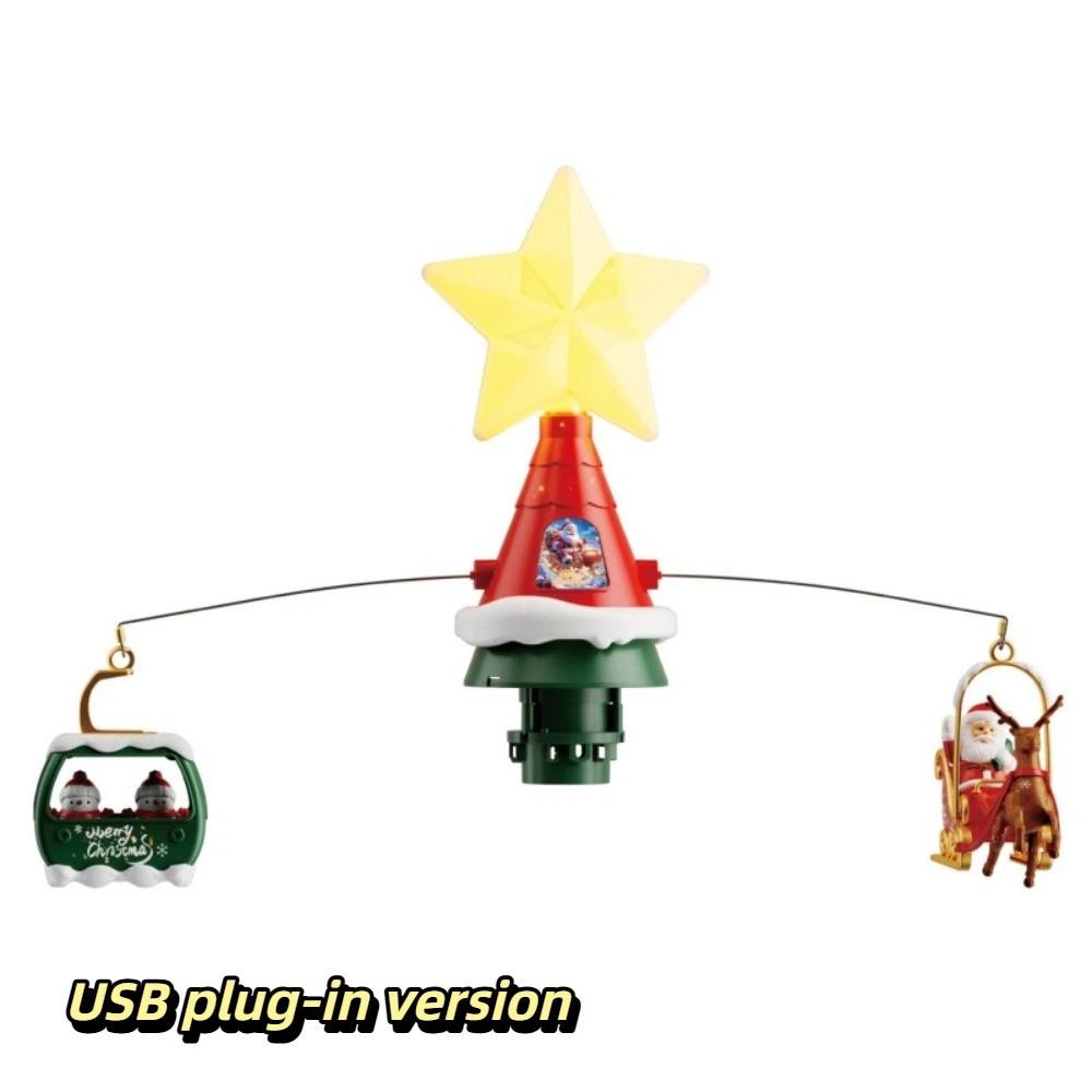 Light Up Christmas Tree Topper Electric Rotating LED Atmosphere Decor Seasonal Display