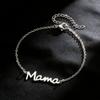 Stainless Steel MAMA Letter Pendant Necklace Bracelet Set Women Minimalist Elegant Mothers Day Gift