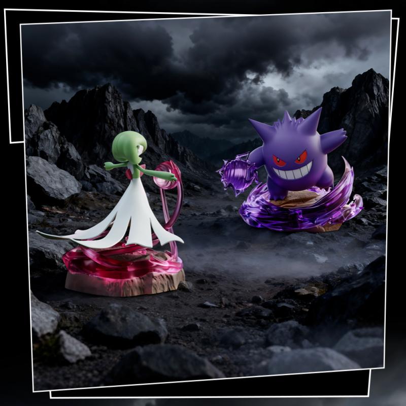 Holly Box   Full Force Battle Series Luminous Effect Anime Action Figure Mega Charizard X Gengar Model Toy Gift