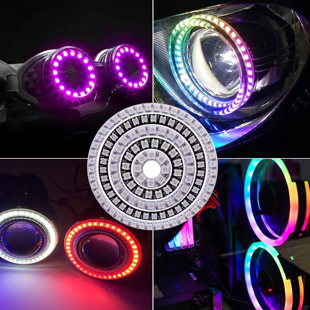 WS2812B DC5V Led Pixel Ring Individul AddressabIe Ring 5050 RGB WS2812 IC BuiIt-in Led ModuIe And 14Keys Lock USB Controller