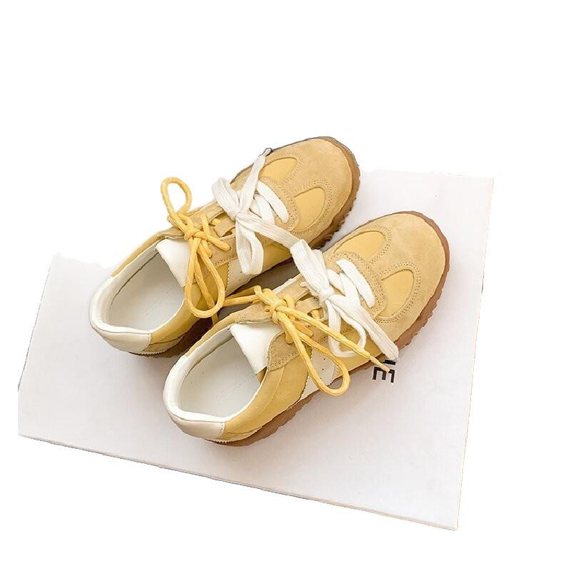 Genuine leather~ 7cm inner height increase, small man thick-soled silver German training shoes, women's 2025 autumn new leisure sports Forrest Gump