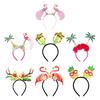 Hawaiian Party Headband Felt Luau Head Boppers Palm Tree Flamingo Pineapple Headbands for Summer Beach Themed Party Favors