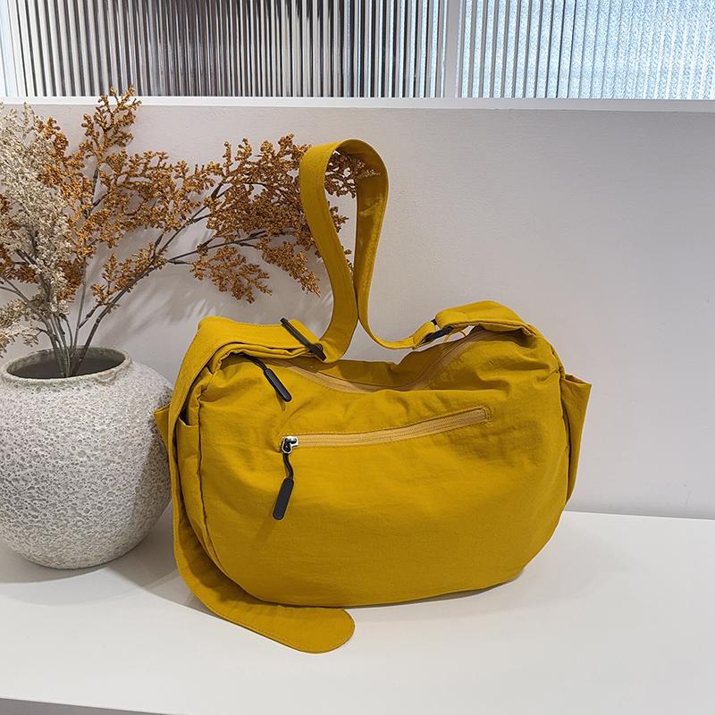 Lightweight Nylon Crossbody Hobo Bag Adjustable Strap Multi Pocket Zipper Casual Shoulder Purse for Women
