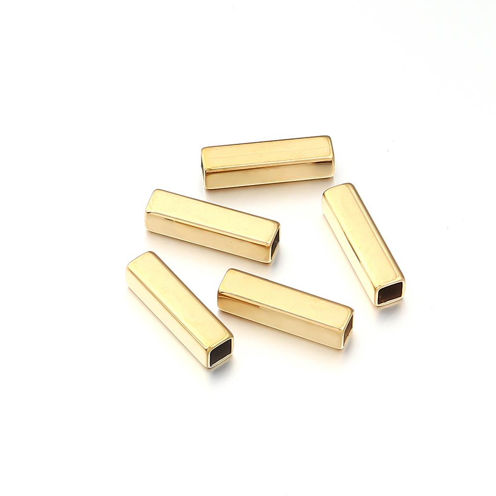 

5-10pcs/lot Stainless Steel Beads Long Tube Beads Rectangular Spacer Beads For Jewelry Making DIY Bracelet Necklace Accessories 10x4mm