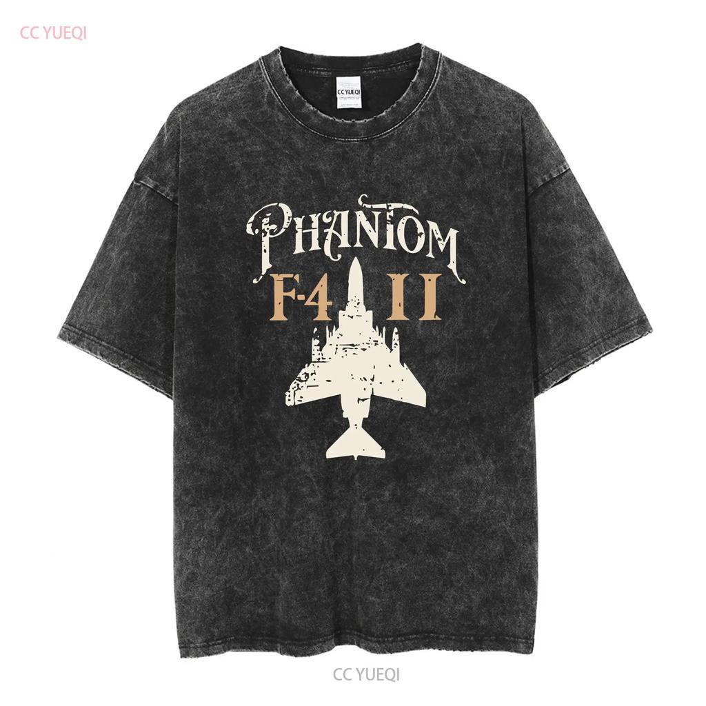 Vintage F 4 Phantom Ii Fighter Jet Aircraft Front And Back Premium T Shirt Size Vintage Washed Homme Casual Stylish Graphic