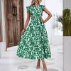 Robes décontractées à taille haute et col montant sans manches pour femme, motif floral, mode été printemps