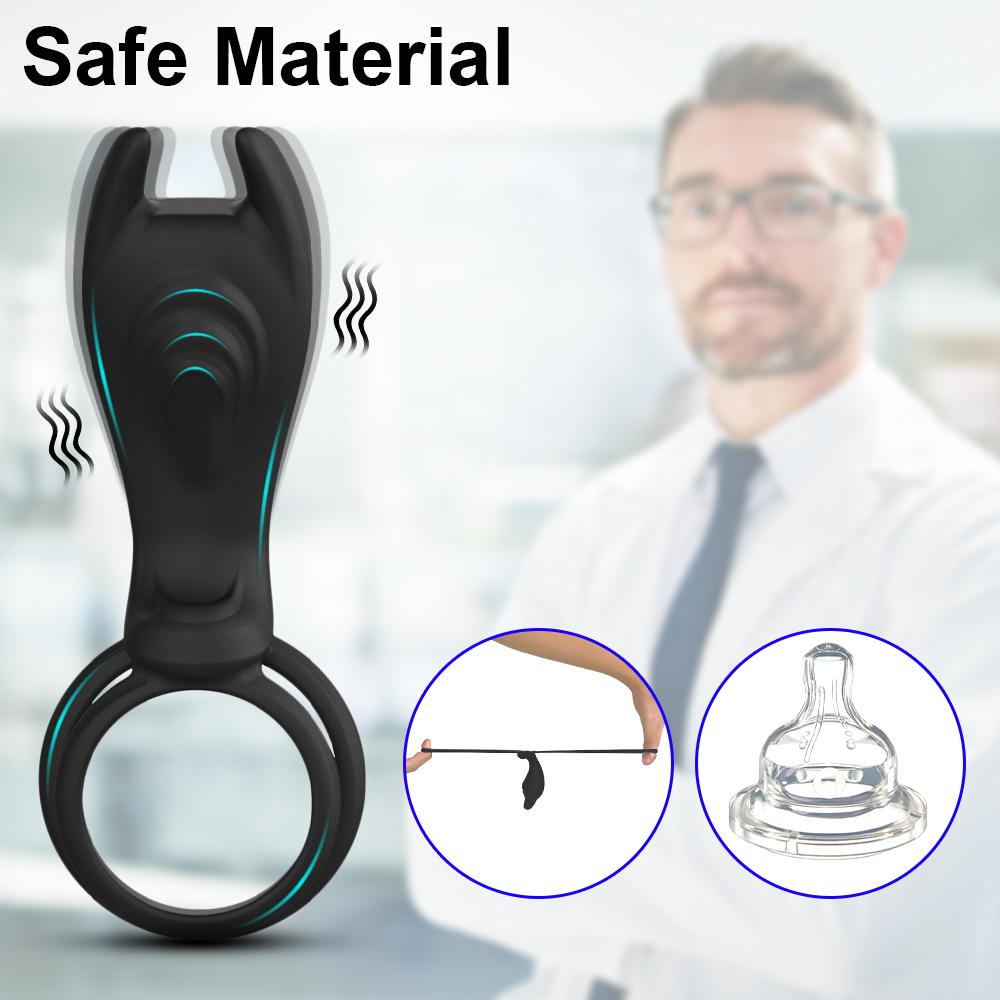 Vibrating Penis Ring with Remote Control for Men Couples Dual Cock Ring Delay Ejaculation Cockring Clit Stimulator Sex