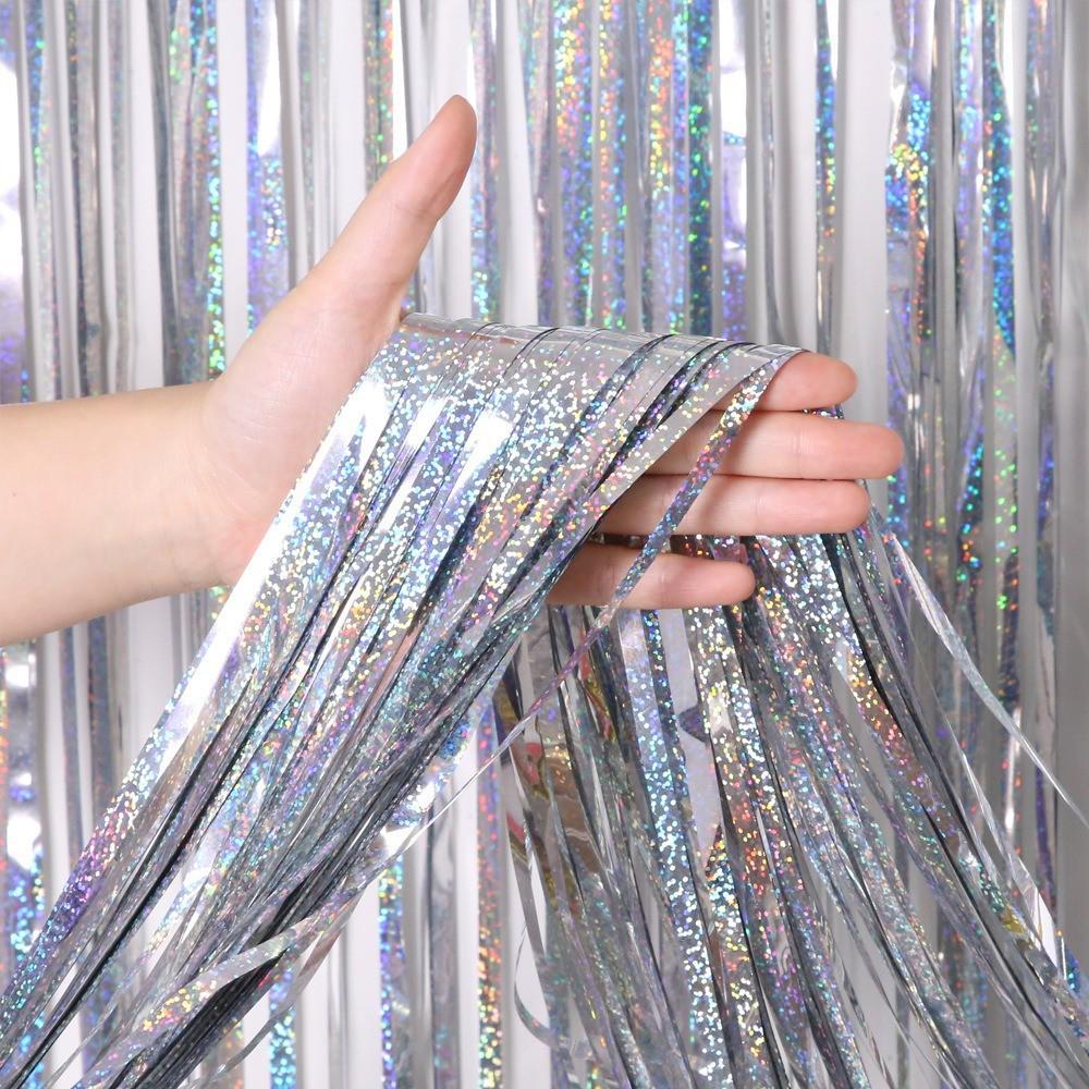 Laser Rain Tassel Ribbons for Party, Festival, or Wedding Stage Decoration