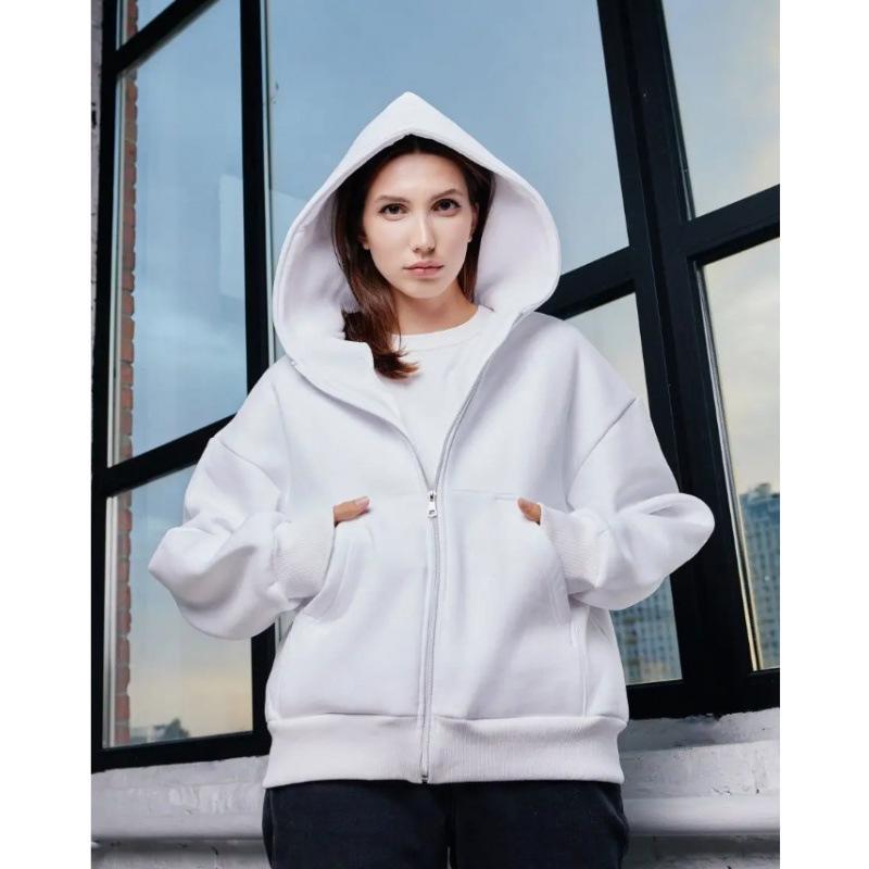 Stilvolle Unisex Reißverschluss Kapuzenjacke - Herbst Langarm Top