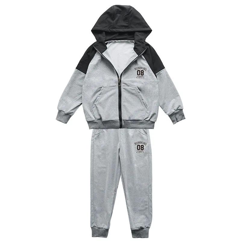 Jungen Frühling Herbst Baby Jungen 2-teiliges Set Coole Kinderkleidung Kapuzen-Freizeit-Sport-Zweiteiler